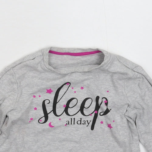 George Girls Grey   Basic T-Shirt Size 7-8 Years