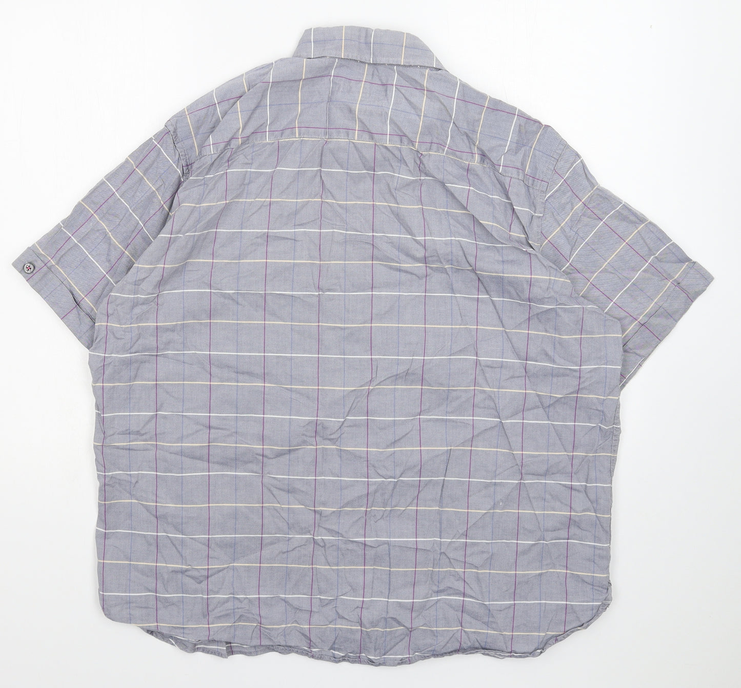 Blue Harbour Mens Grey Check   Button-Up Size XL