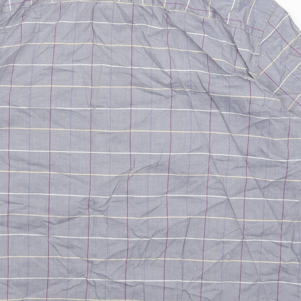 Blue Harbour Mens Grey Check   Button-Up Size XL