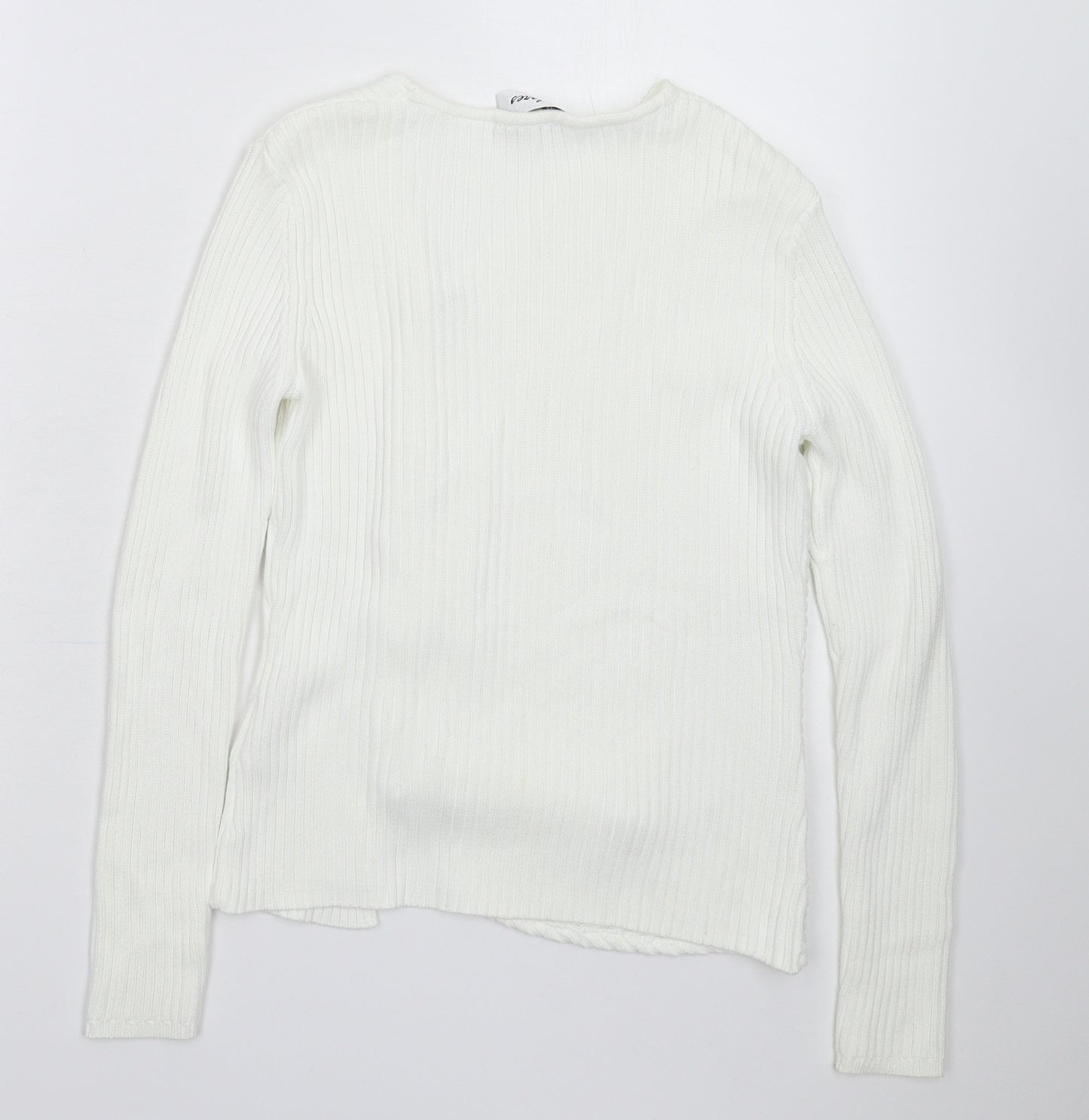 Dolores Womens White  Knit Cardigan Jumper Size M