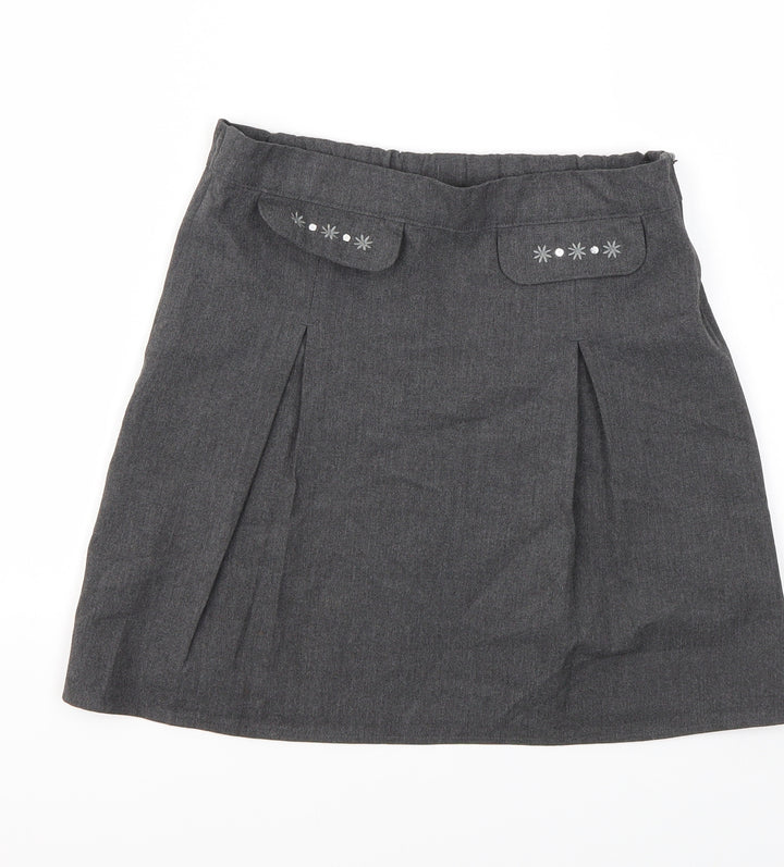 M&S Girls Grey   Flare Skirt Size 9-10 Years