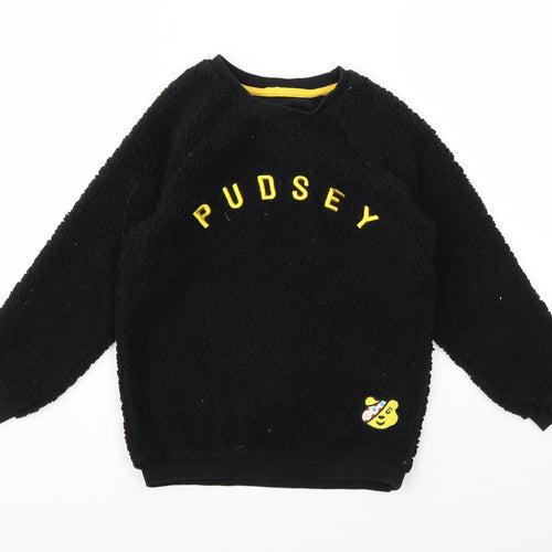 George Boys Black Geometric   Pyjama Top Size 6-7 Years