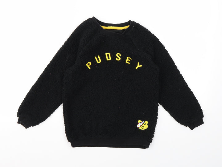 George Boys Black Geometric   Pyjama Top Size 6-7 Years