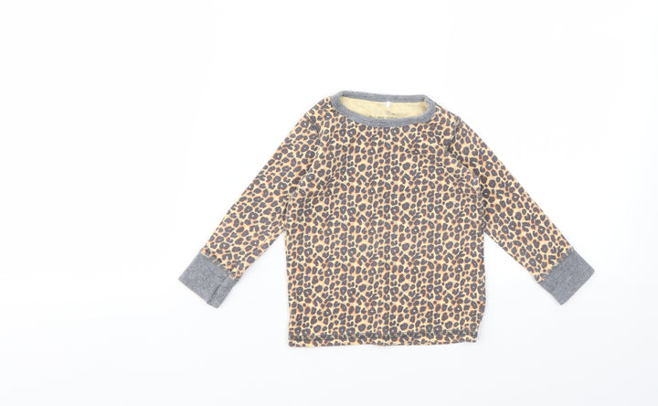 NEXT Girls Brown Animal Print Basic T-Shirt Size 12-18 Months