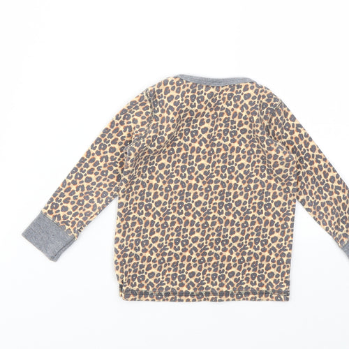 NEXT Girls Brown Animal Print  Basic T-Shirt Size 12-18 Months