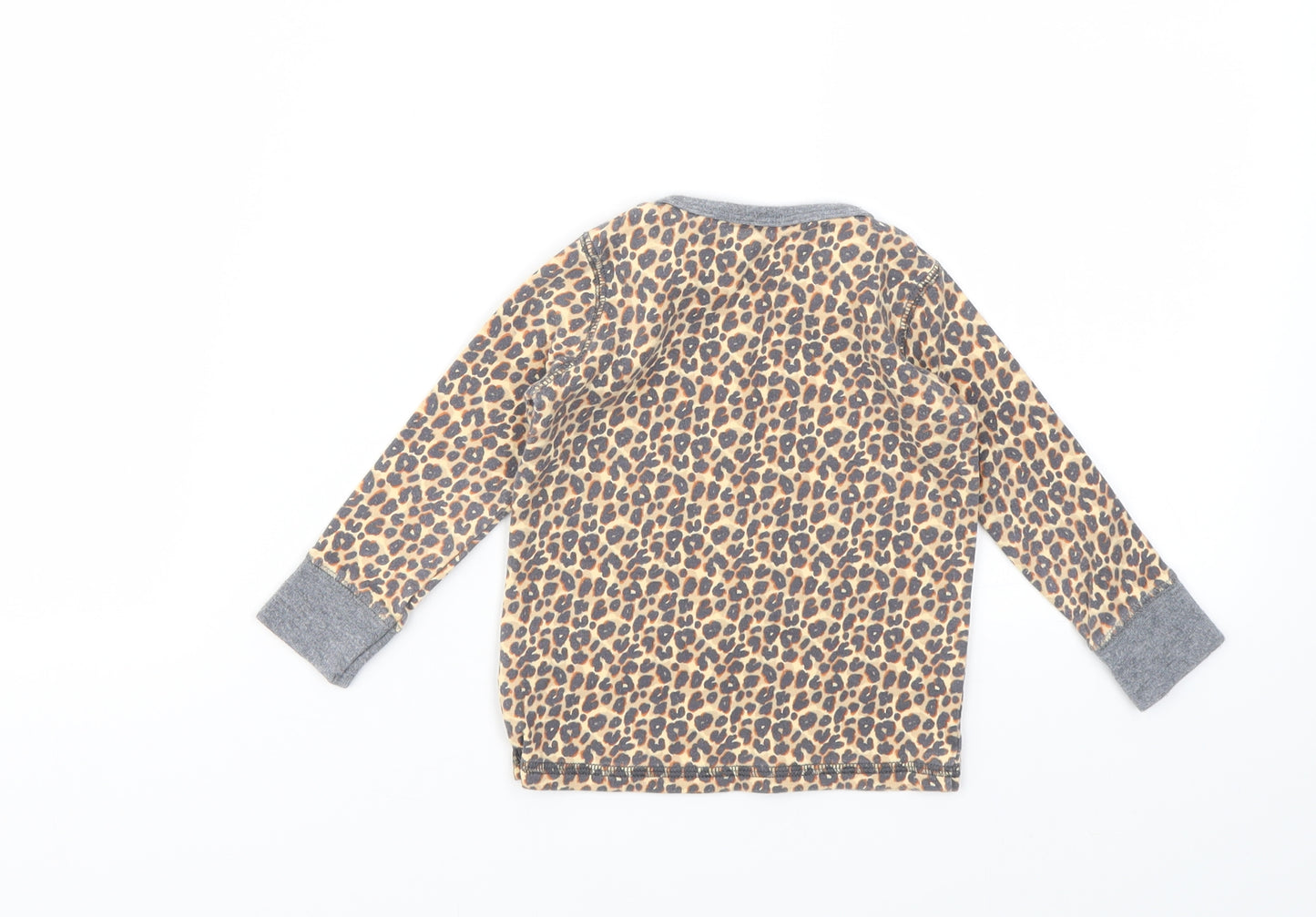NEXT Girls Brown Animal Print  Basic T-Shirt Size 12-18 Months