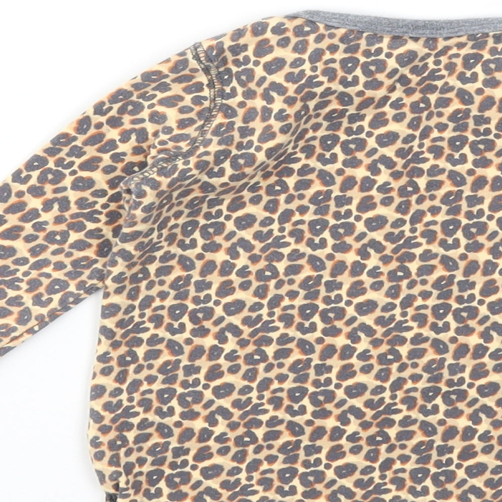 NEXT Girls Brown Animal Print  Basic T-Shirt Size 12-18 Months