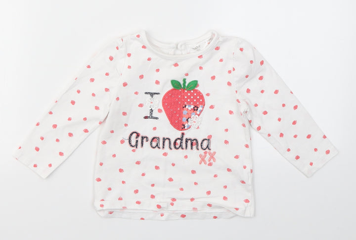 M&Co Girls Multicoloured Geometric Basic T-Shirt Size 12-18 Months