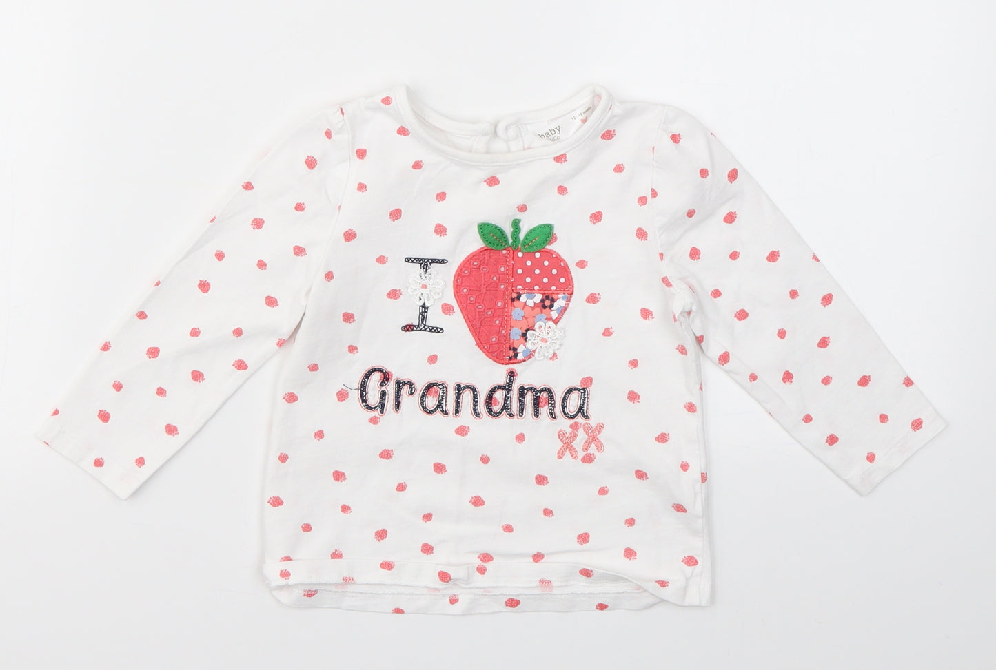 M&Co Girls Multicoloured Geometric  Basic T-Shirt Size 12-18 Months