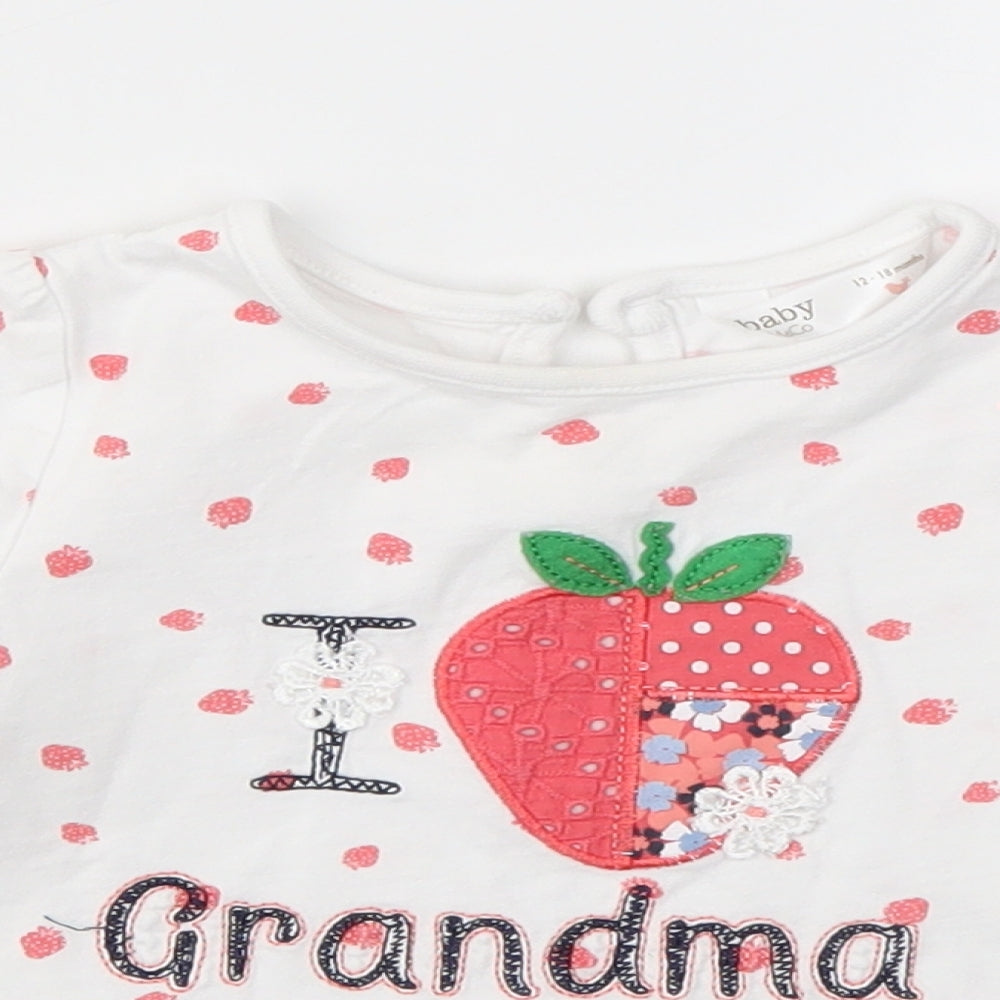 M&Co Girls Multicoloured Geometric  Basic T-Shirt Size 12-18 Months
