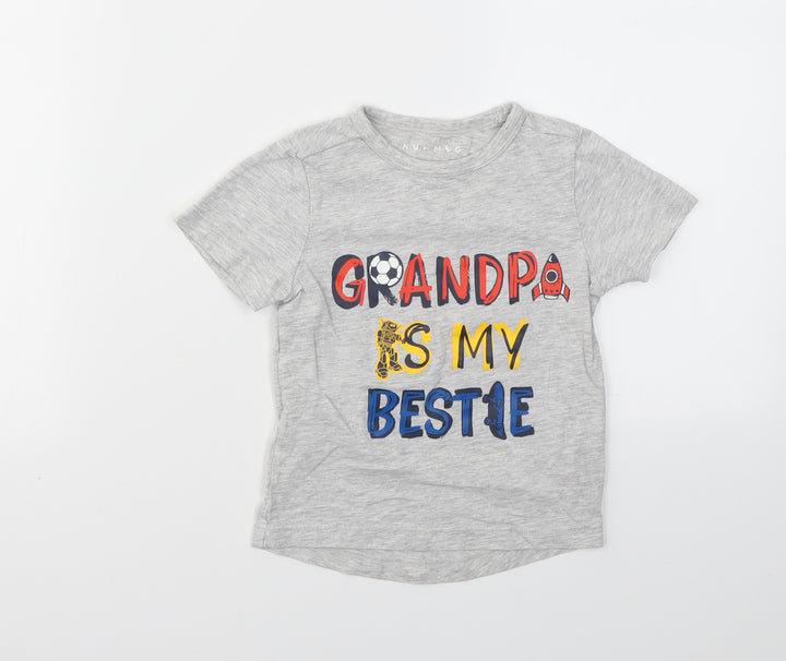 Nutmeg Baby Grey Geometric  Basic T-Shirt Size 12-18 Months