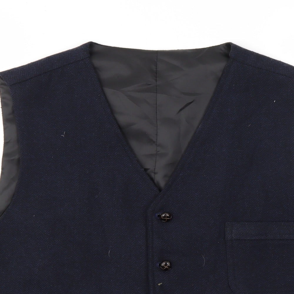 Preworn Mens Blue   Jacket Suit Waistcoat Size 44