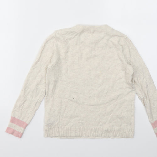 Gap Girls Ivory Geometric  Pullover Jumper Size S