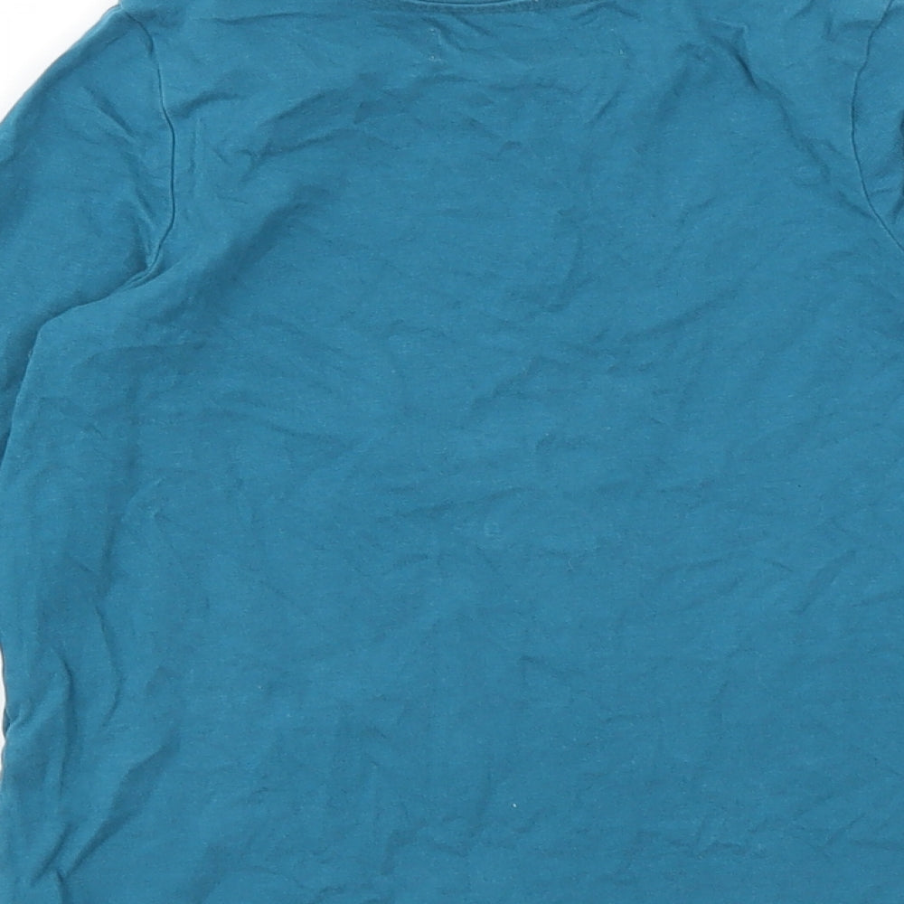 M&S Girls Blue Animal Print  Basic T-Shirt Size 5-6 Years