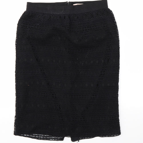FOREVER 21 Womens Black Houndstooth  A-Line Skirt Size M  - stretch waistband