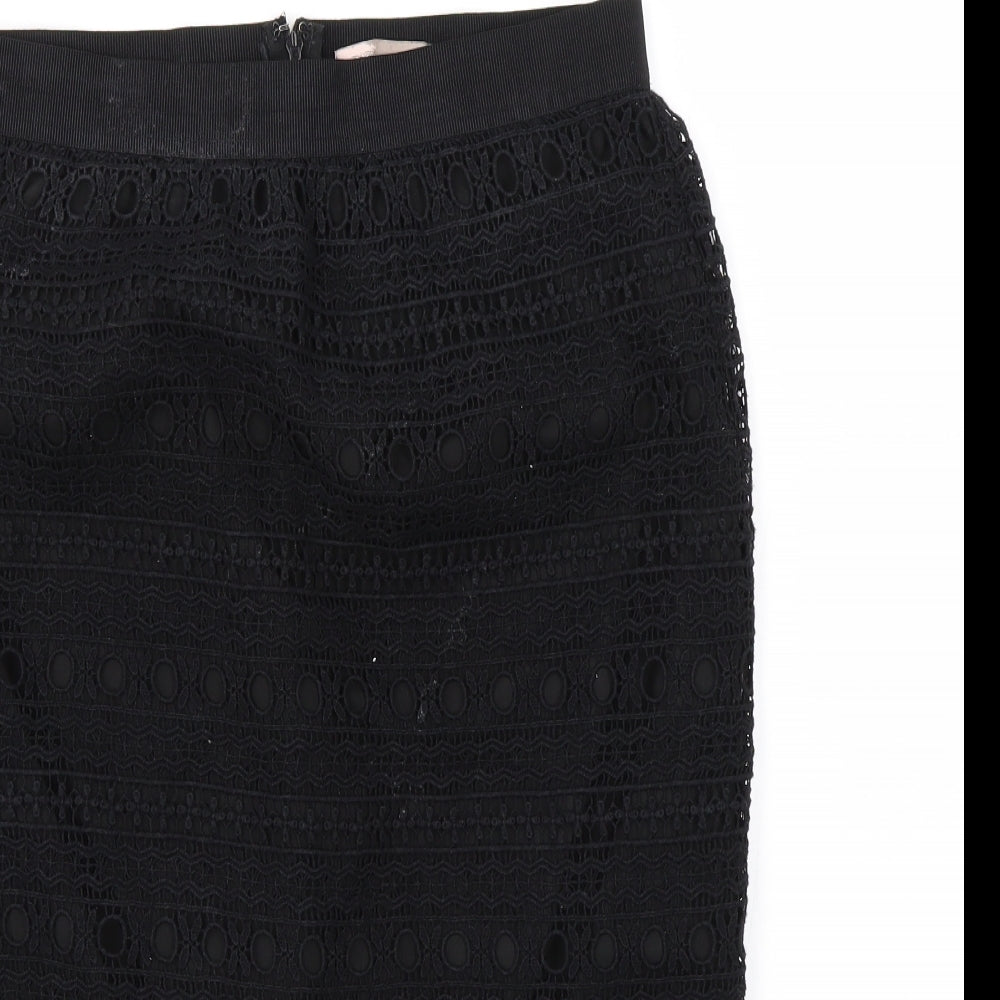FOREVER 21 Womens Black Houndstooth  A-Line Skirt Size M  - stretch waistband