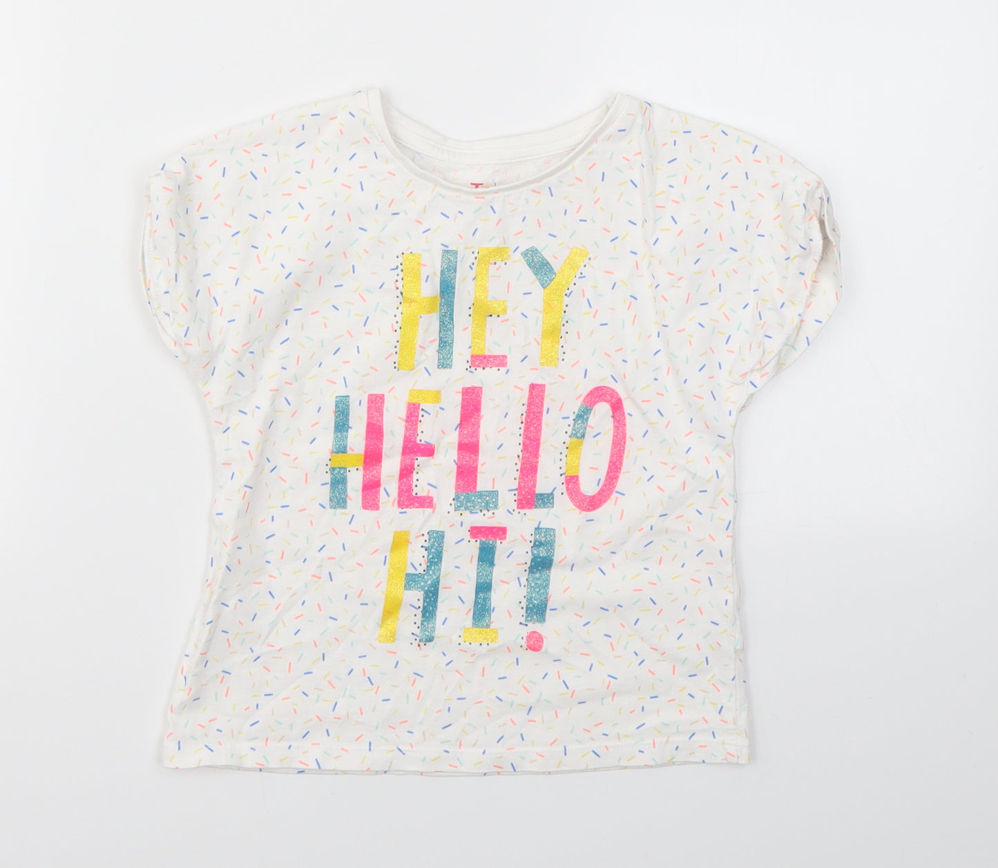 TU Girls Multicoloured Geometric  Basic T-Shirt Size 5-6 Years