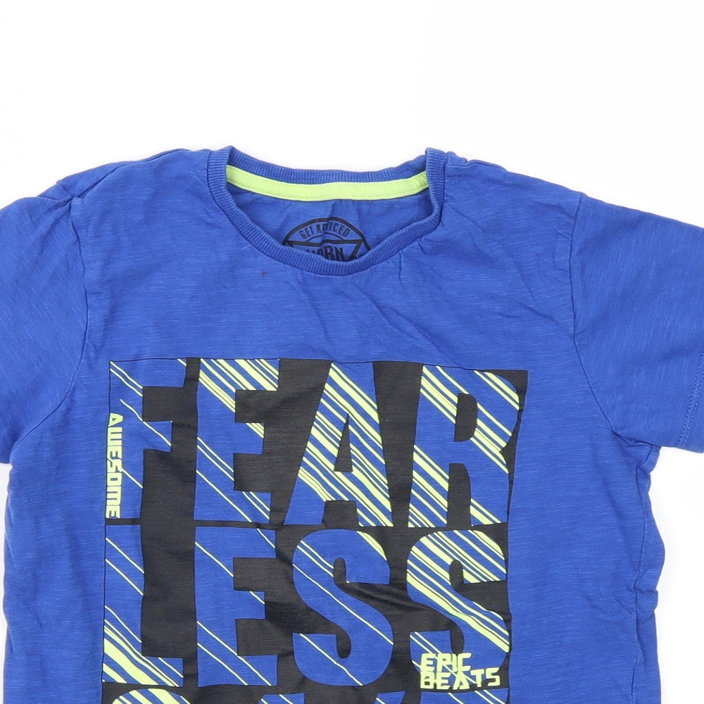 Matalan Boys Blue Geometric  Basic T-Shirt Size 10 Years