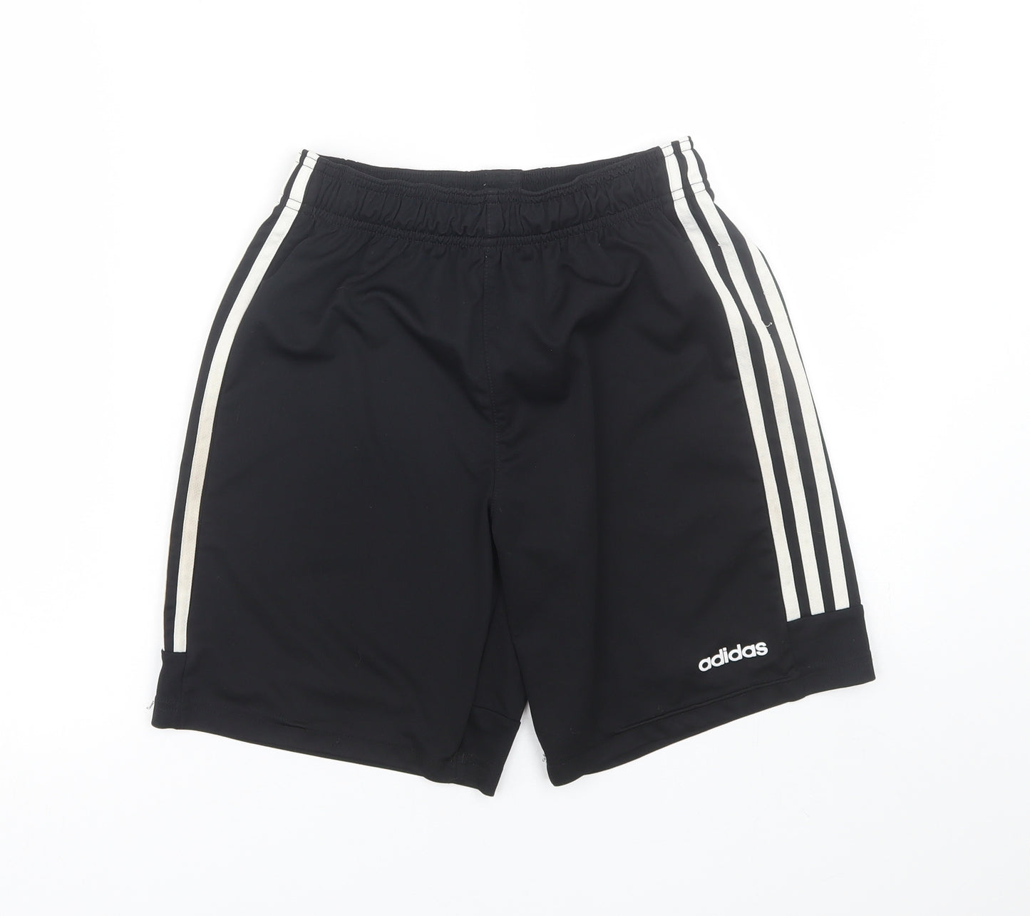 adidas Boys Black Striped  Sweat Shorts Size 13-14 Years