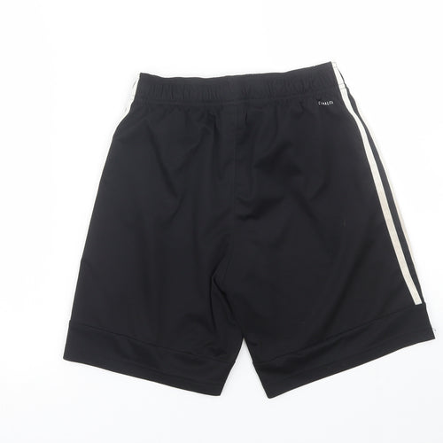 adidas Boys Black Striped  Sweat Shorts Size 13-14 Years