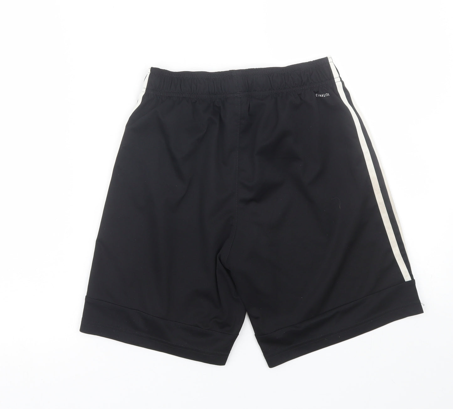adidas Boys Black Striped  Sweat Shorts Size 13-14 Years