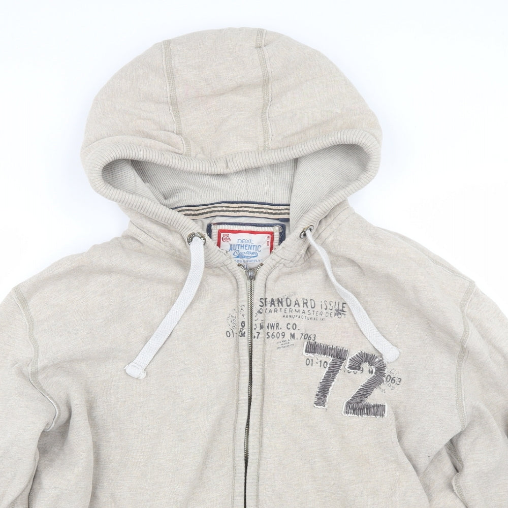 NEXT Mens Beige   Full Zip Hoodie Size 2XL