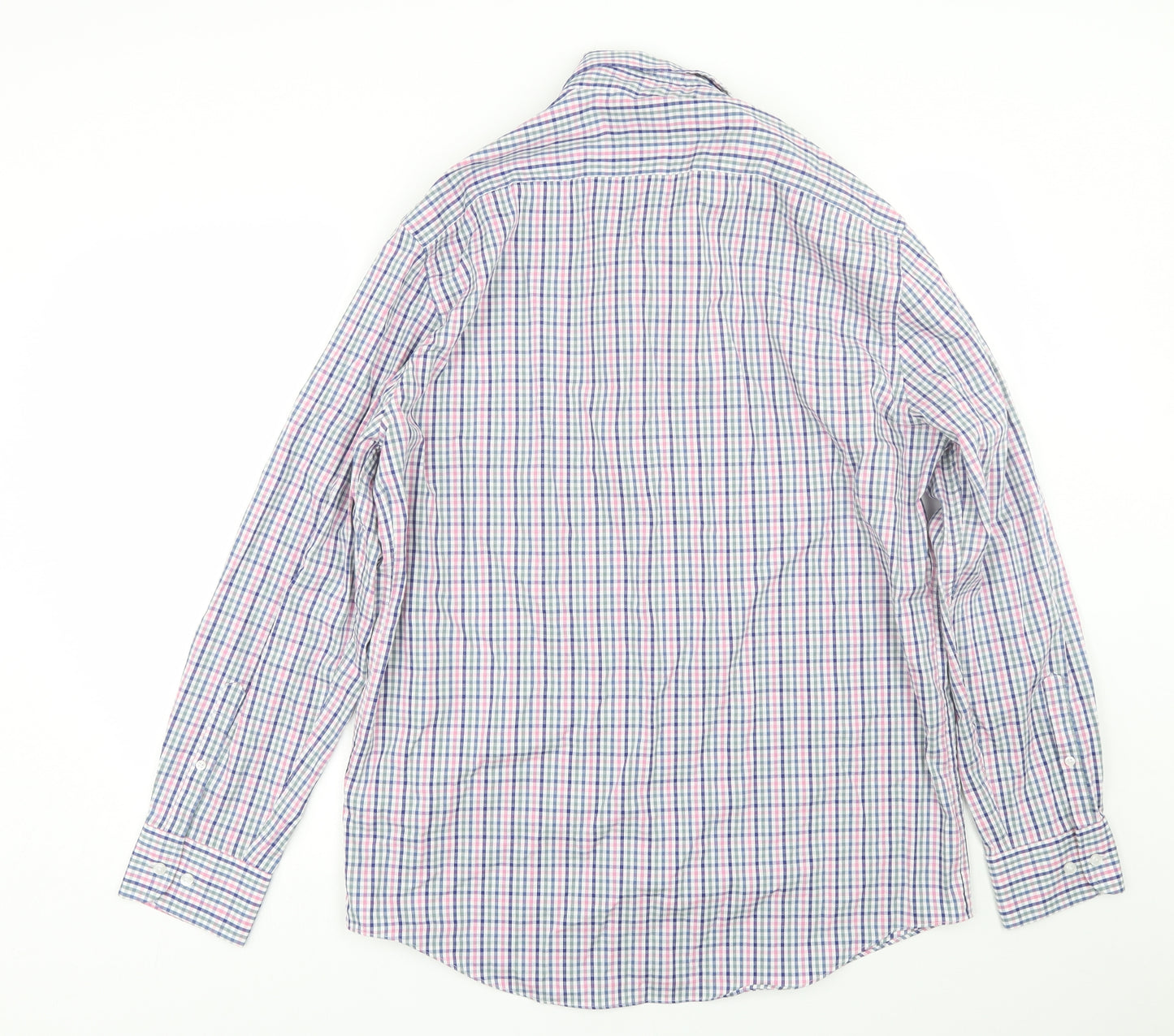 M&S Mens Multicoloured Plaid   Dress Shirt Size XL
