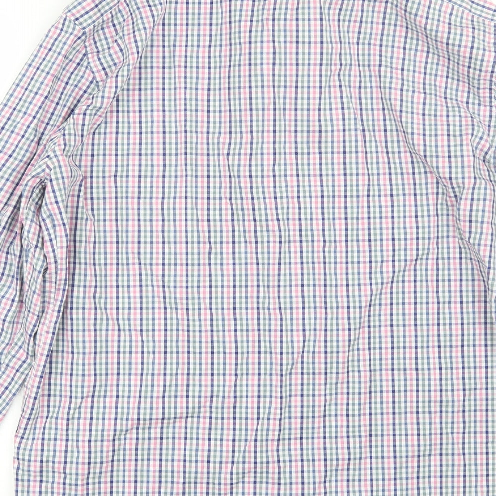 M&S Mens Multicoloured Plaid   Dress Shirt Size XL