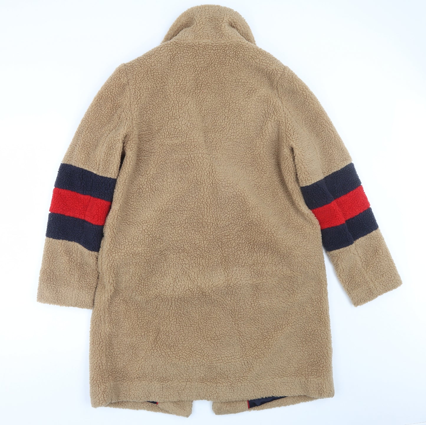 Boden Womens Brown Striped  Trench Coat Coat Size 12
