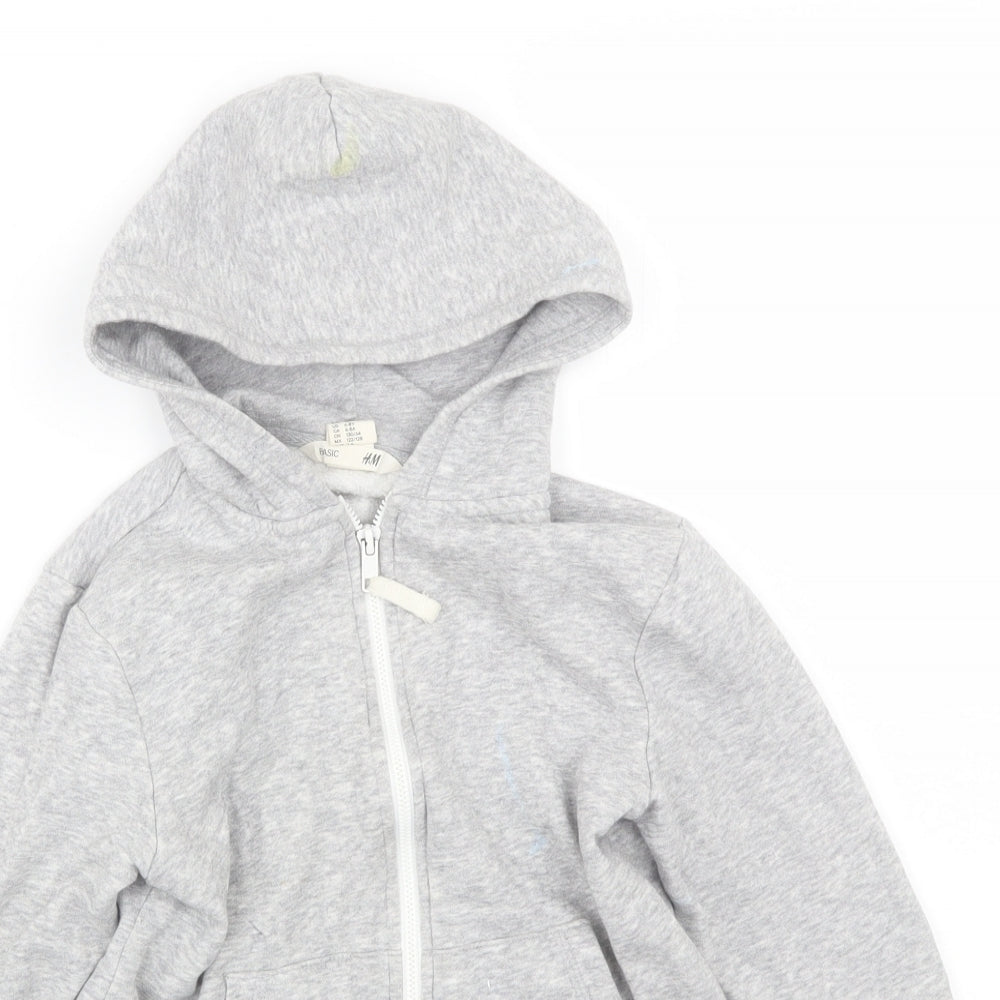 H&M Boys Grey   Full Zip Hoodie Size 7-8 Years