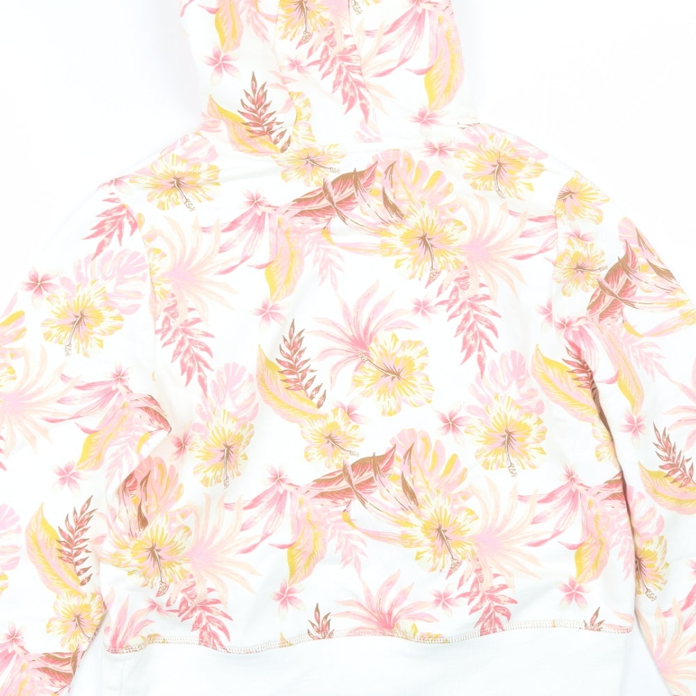 M&S Girls White Floral  Pullover Hoodie Size 12-13 Years