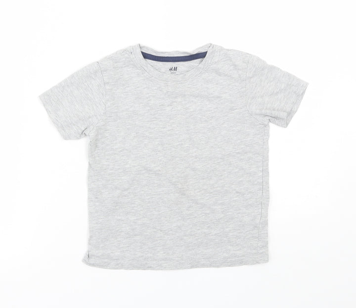 H&M Girls Grey   Basic T-Shirt Size 5-6 Years