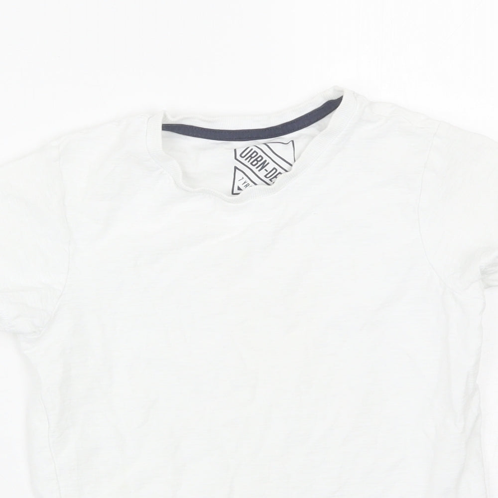 Matalan Boys White   Basic T-Shirt Size 7 Years