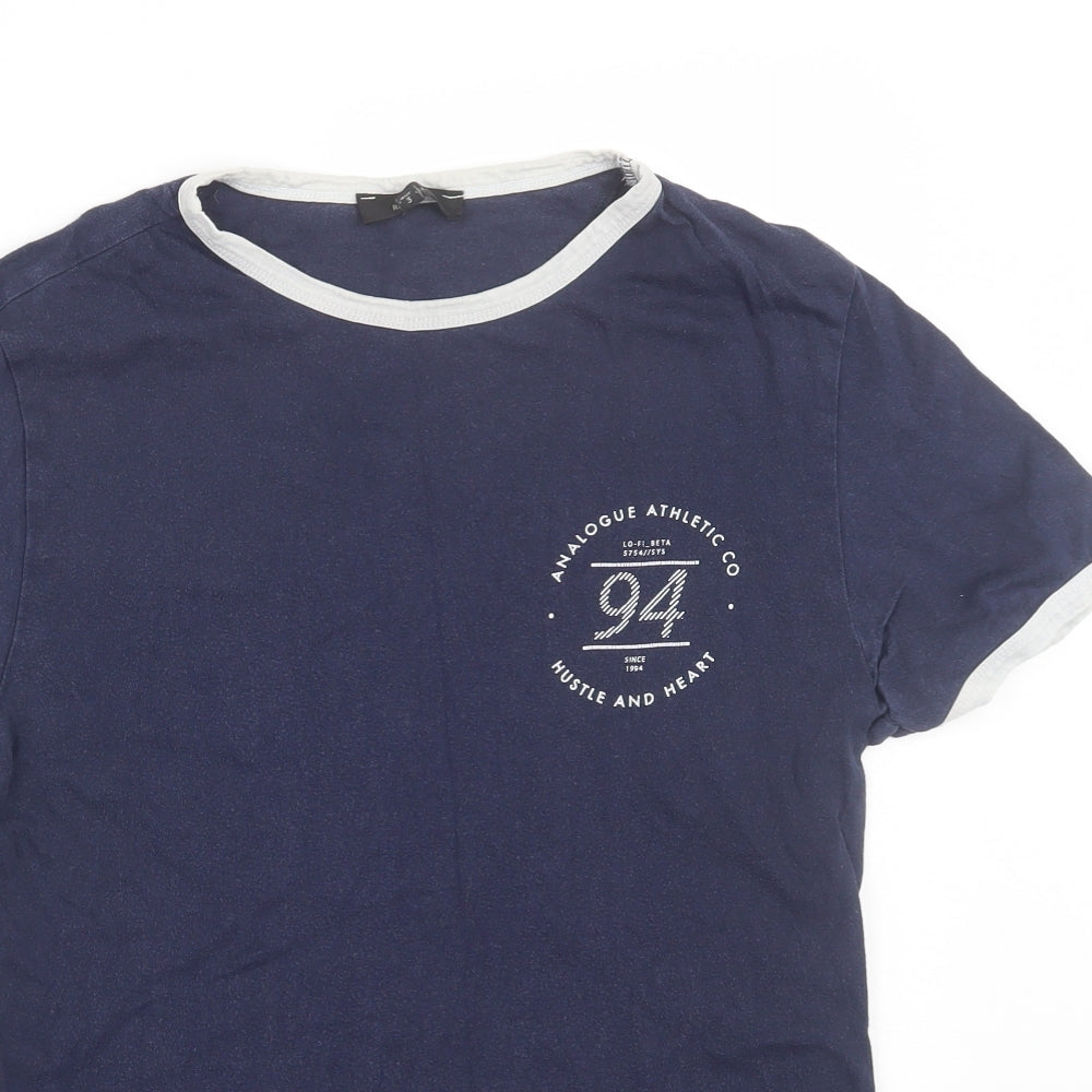 River Island Mens Blue    T-Shirt Size M