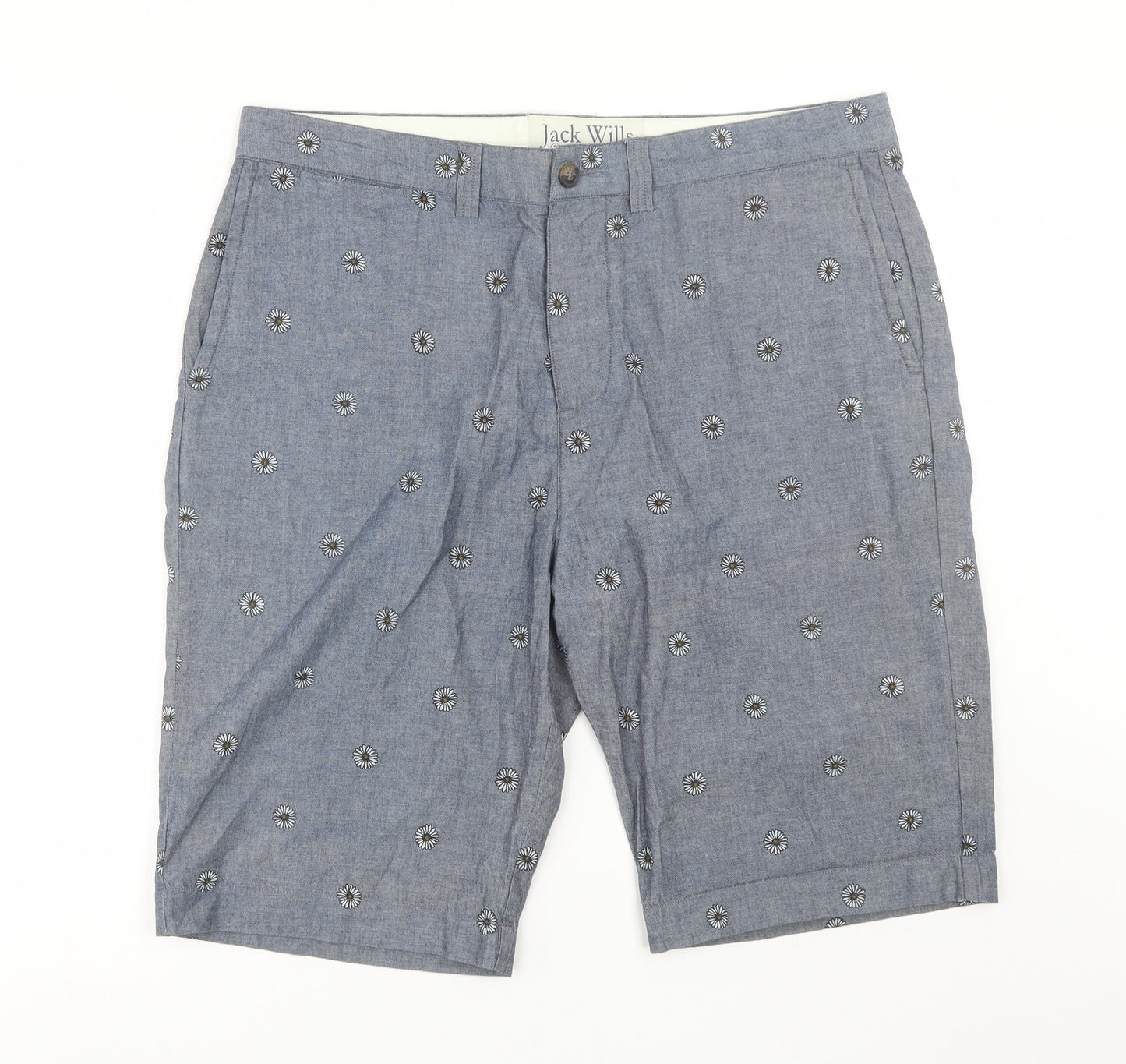 Jack Wills Mens Grey Floral  Bermuda Shorts Size 36