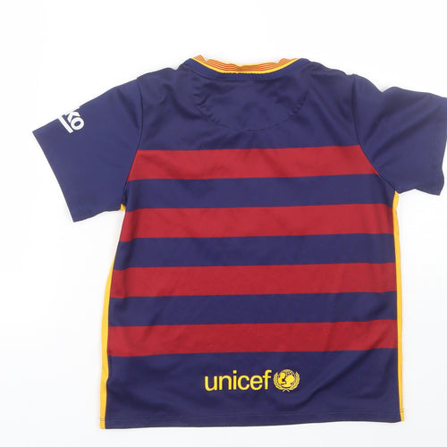 Nike Boys Multicoloured Striped  Jersey T-Shirt Size 7-8 Years  - Barcelona