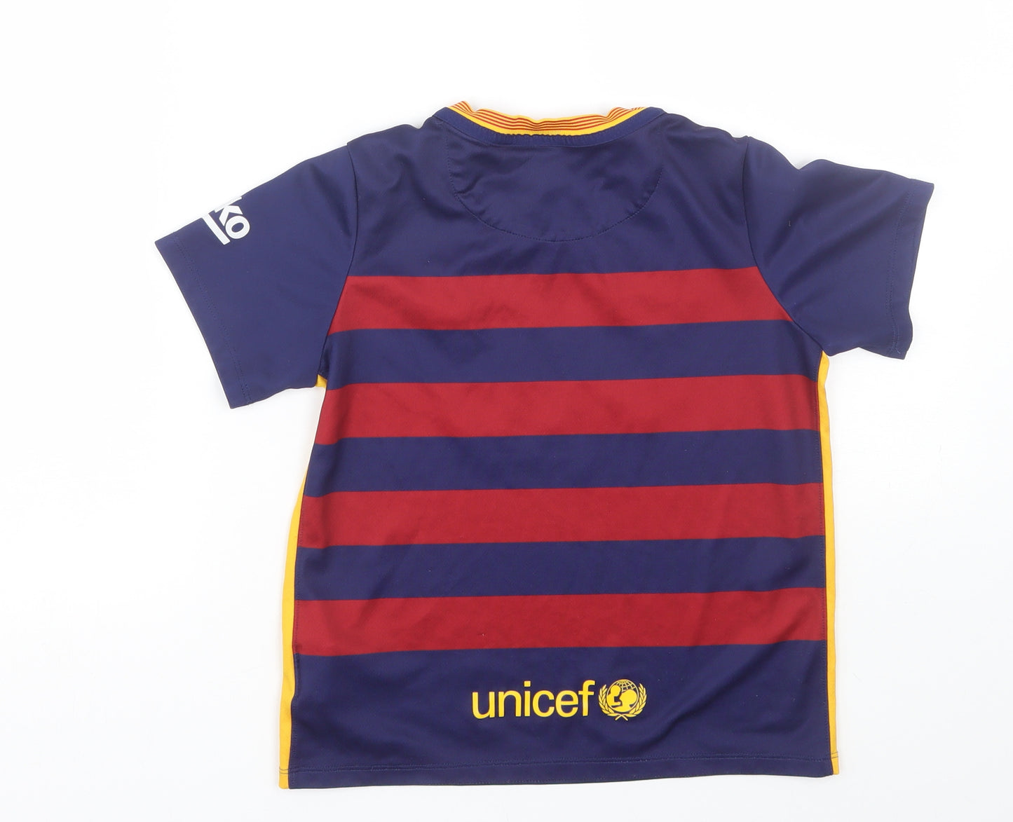 Nike Boys Multicoloured Striped  Jersey T-Shirt Size 7-8 Years  - Barcelona