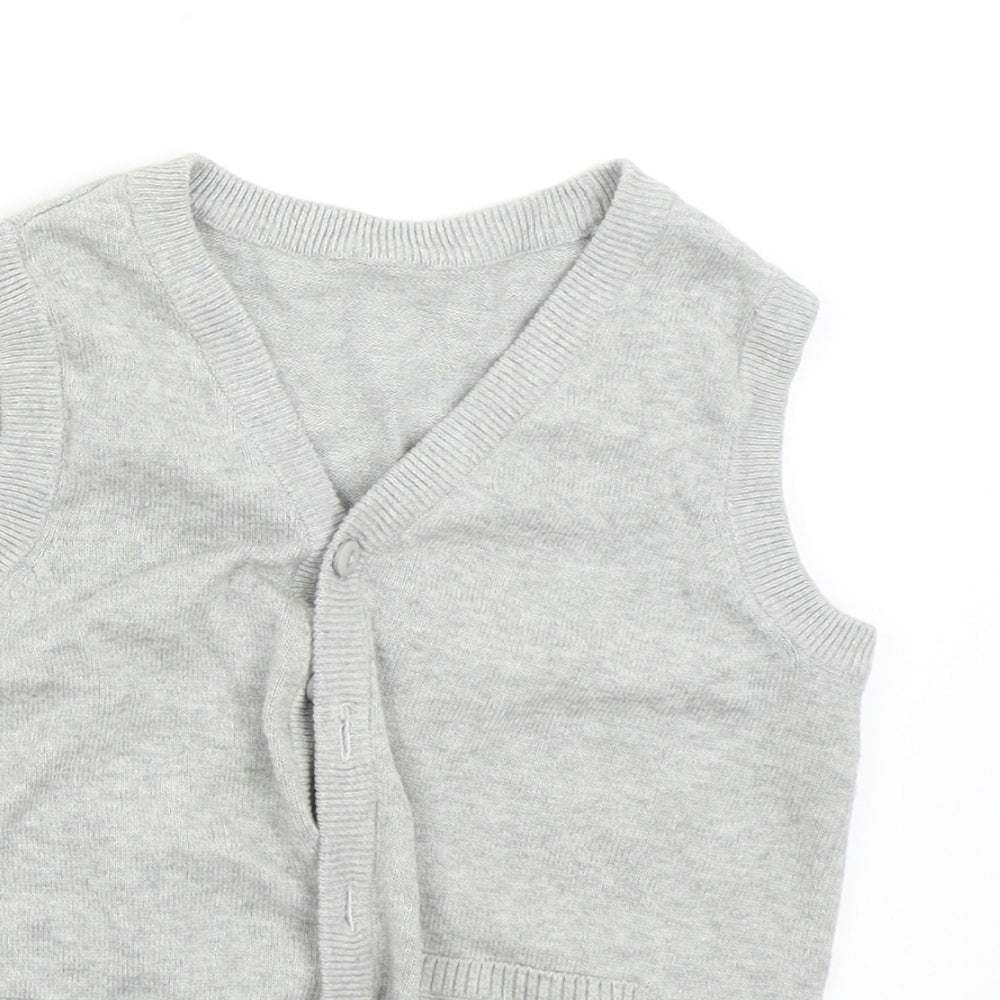 Matalan Boys Grey  Knit Cardigan Jumper Size 3-4 Years