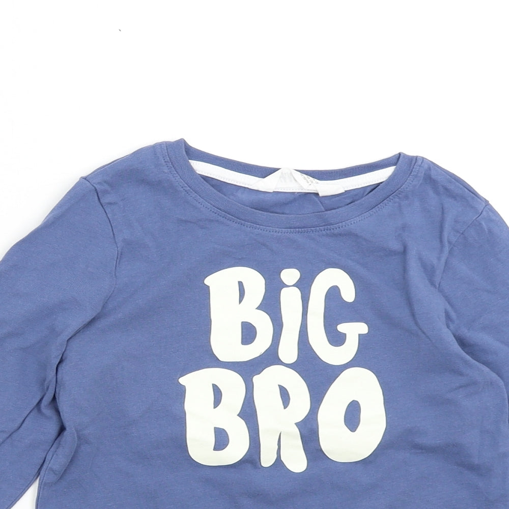 H&M Boys Blue   Basic T-Shirt Size 5-6 Years  - Big Bro