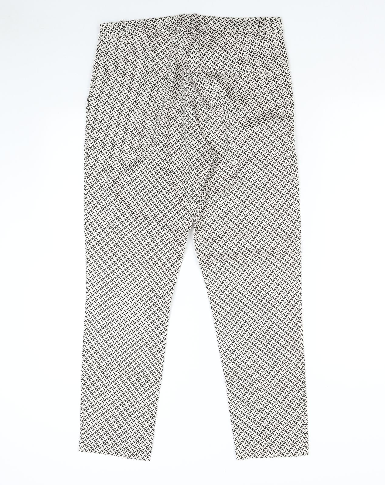 H&M Womens Multicoloured Geometric  Trousers  Size 12 L27 in