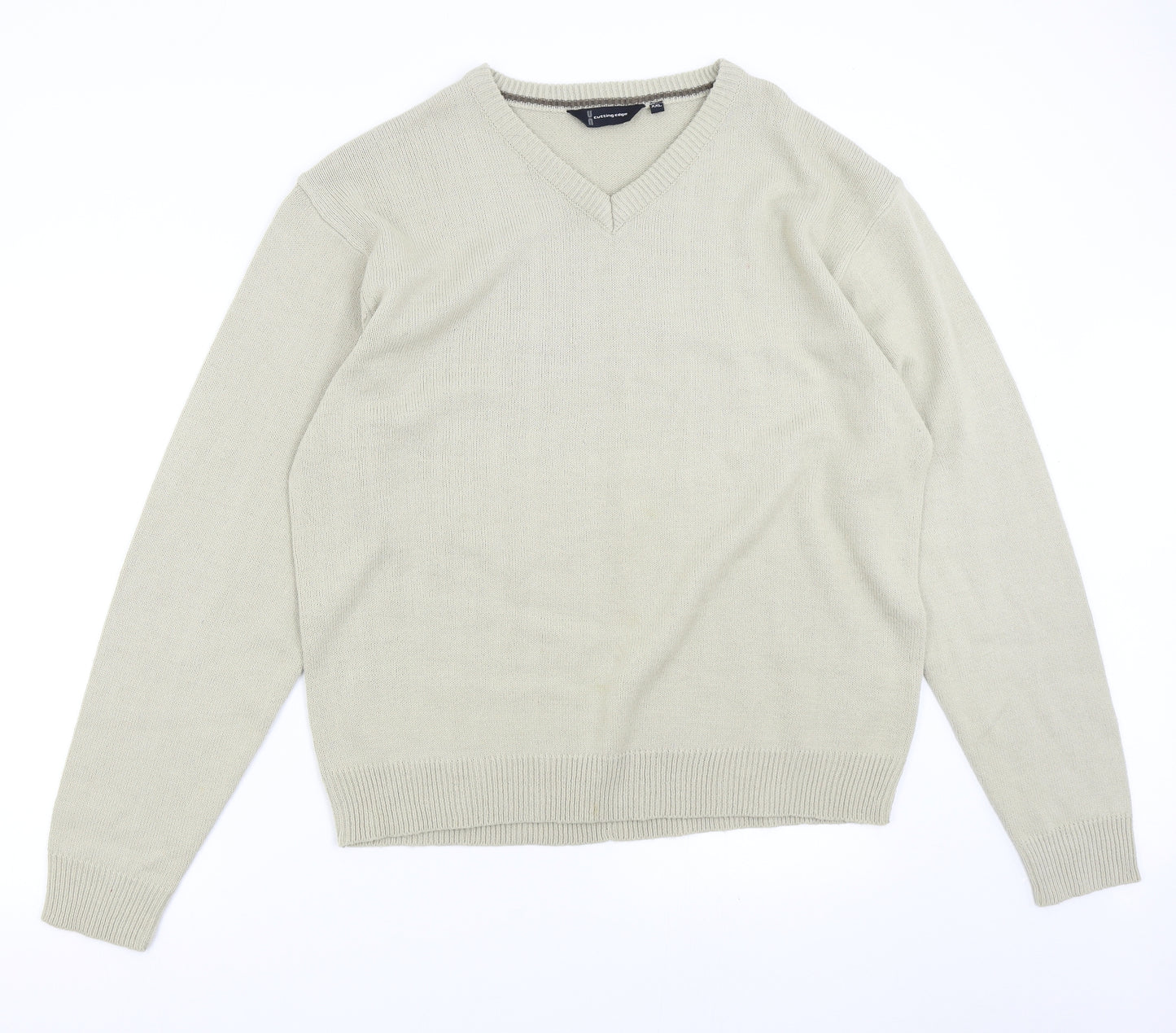 Cutting Edge Mens Beige  Knit Pullover Jumper Size 2XL