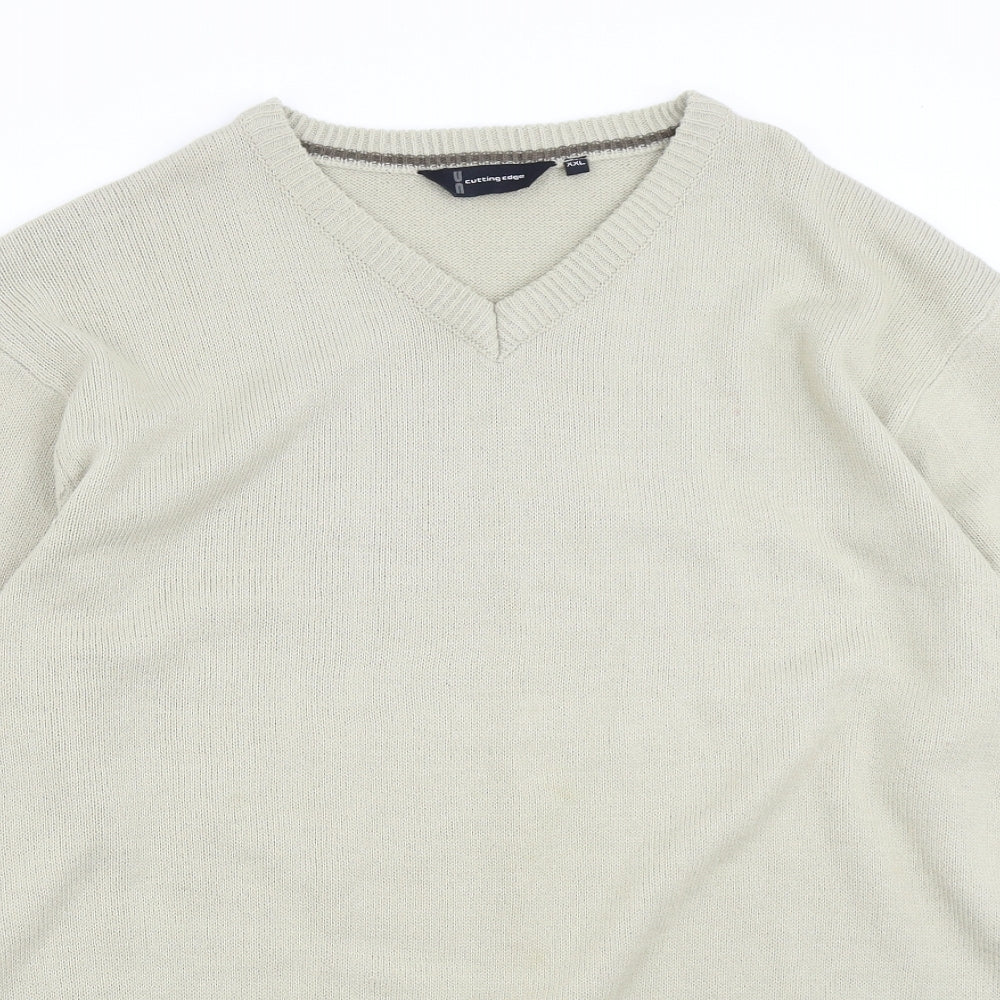 Cutting Edge Mens Beige  Knit Pullover Jumper Size 2XL