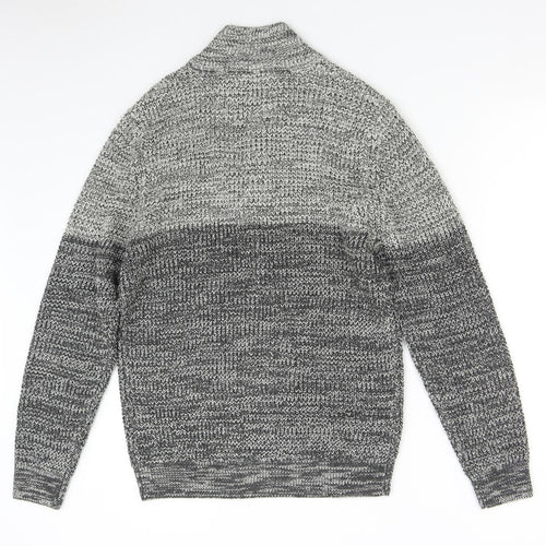 NEXT Mens Grey  Knit Henley Jumper Size M
