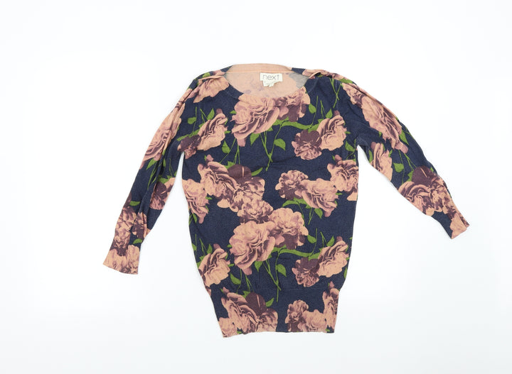 NEXT Womens Multicoloured Floral Knit Pullover Jumper Size 8