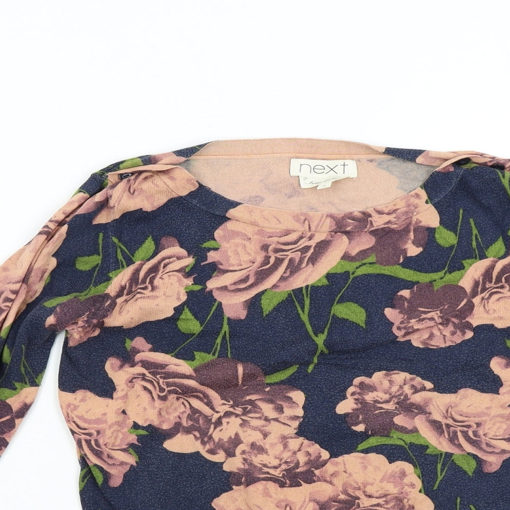 NEXT Womens Multicoloured Floral Knit Pullover Jumper Size 8