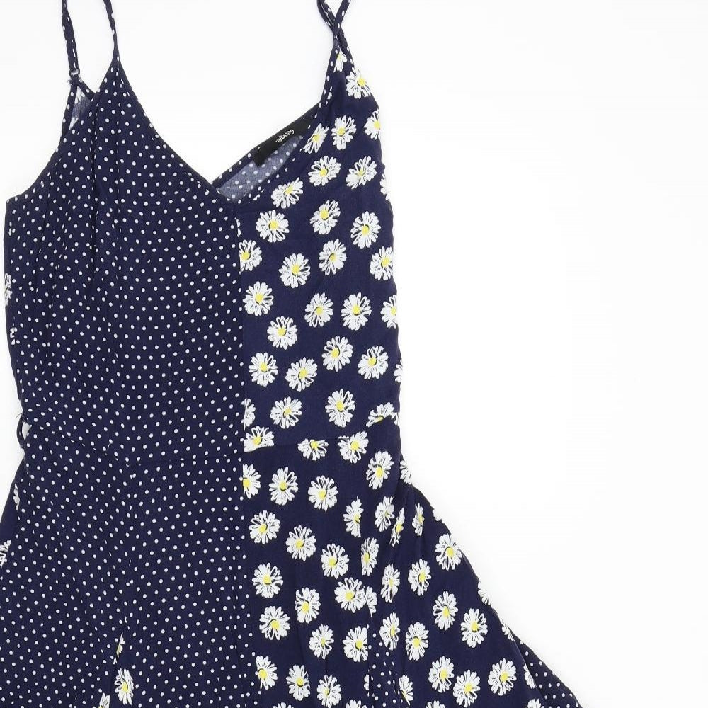 George Womens Blue Polka Dot  Slip Dress  Size 10