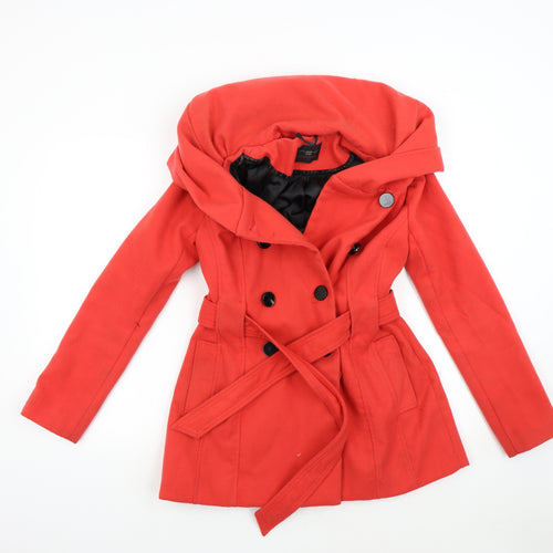New Look Womens Red   Overcoat Coat Size 8