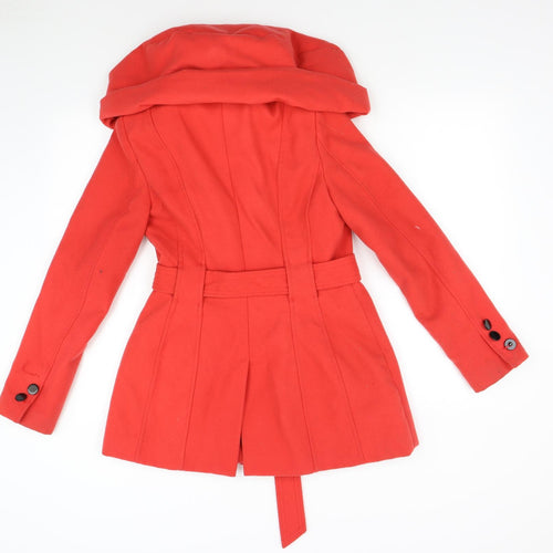 New Look Womens Red   Overcoat Coat Size 8