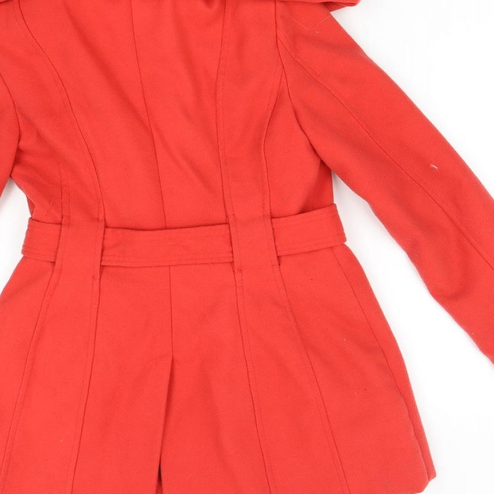 New Look Womens Red   Overcoat Coat Size 8