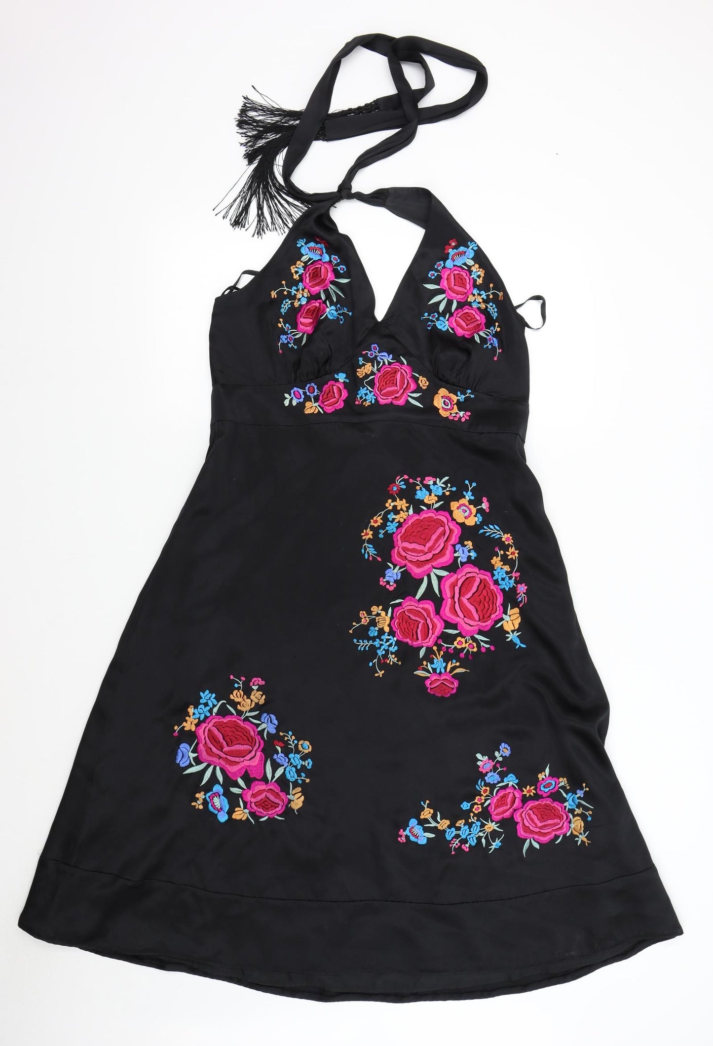 Monsoon Womens Black Floral  A-Line  Size 16